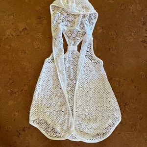 Crocheted vest with hood/swim coverup 🌞🌻